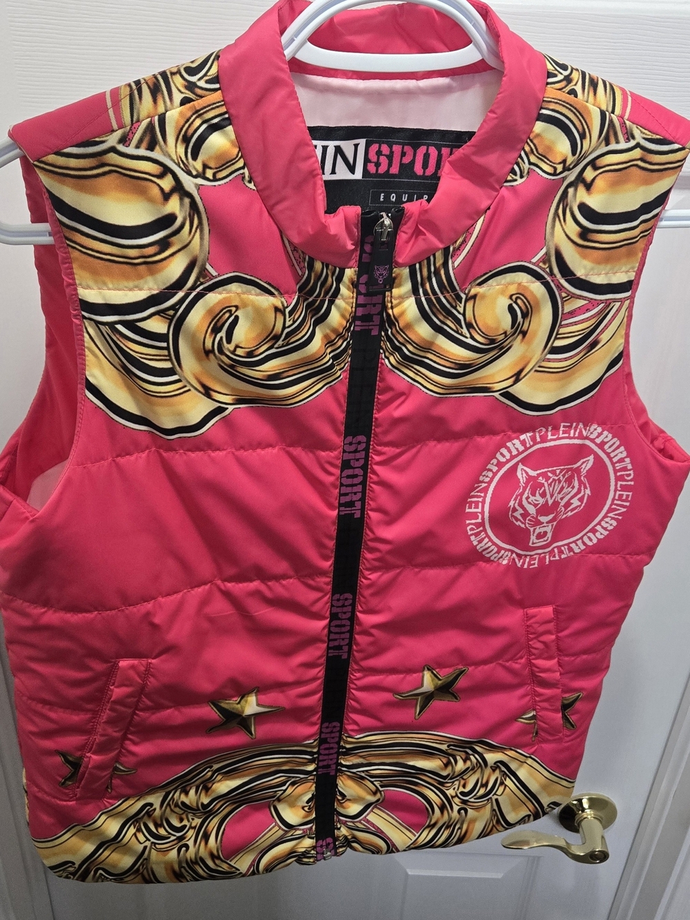 Plein Sport Pink Luxury Puffer Vest, Size: S